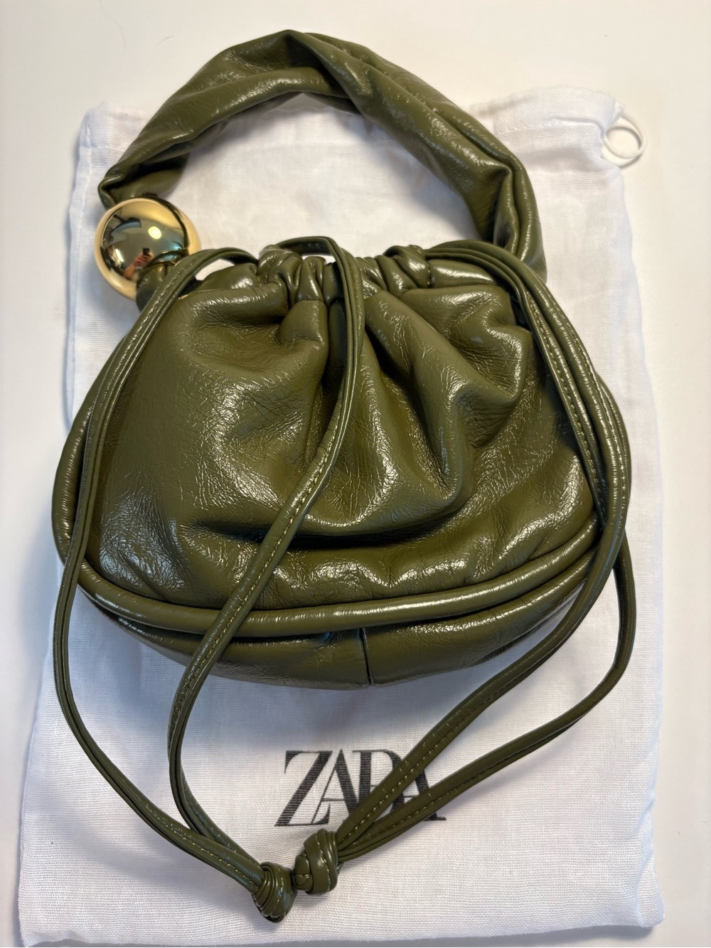 Olive Green Mini Bucket Bag